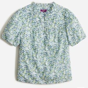 J.Crew Ruffle-trim short-sleeve top in Liberty® Thorpe Hill fabric
